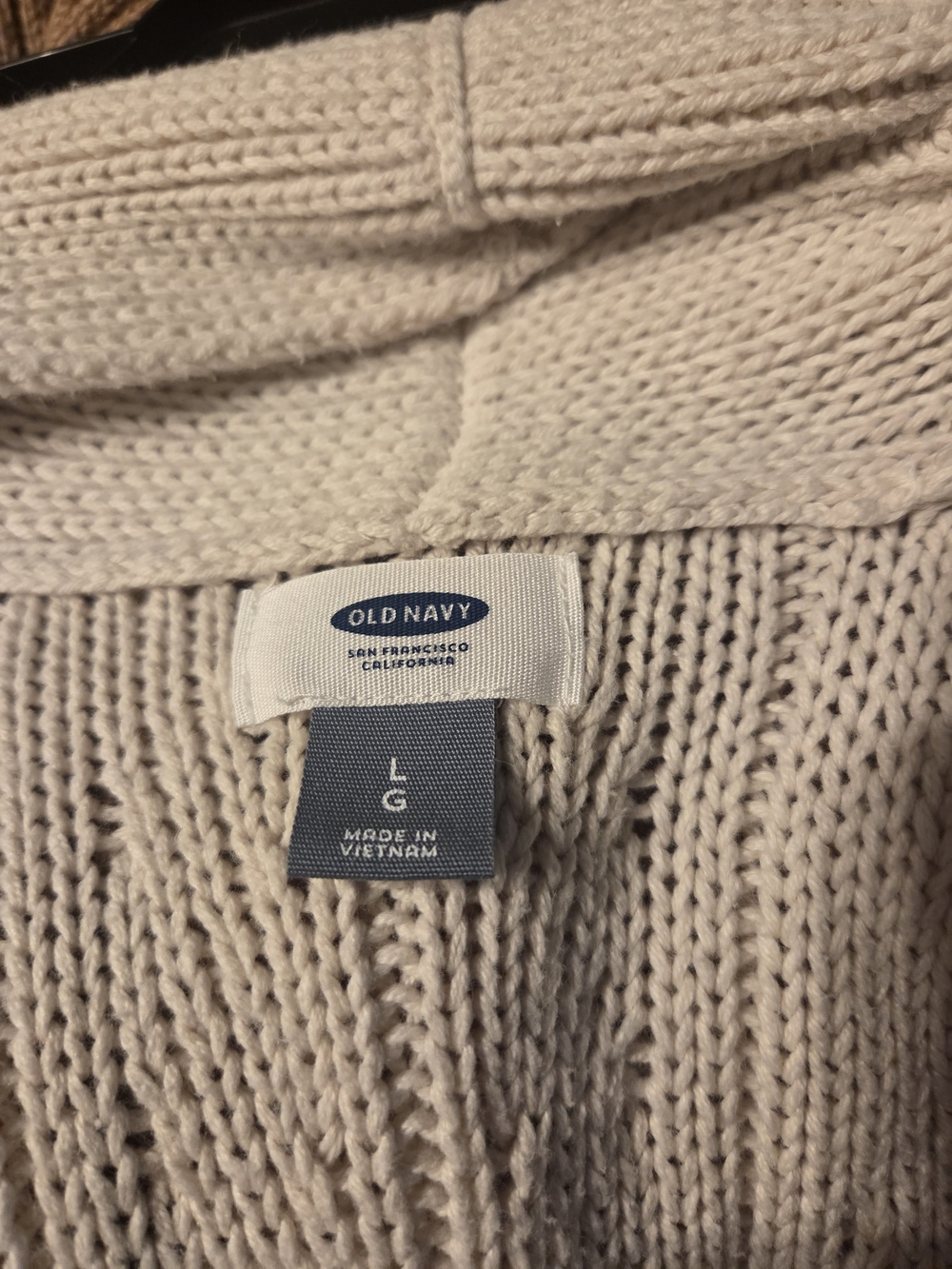 Old Navy Women's Cream Open-Knit Cardigan Sweater